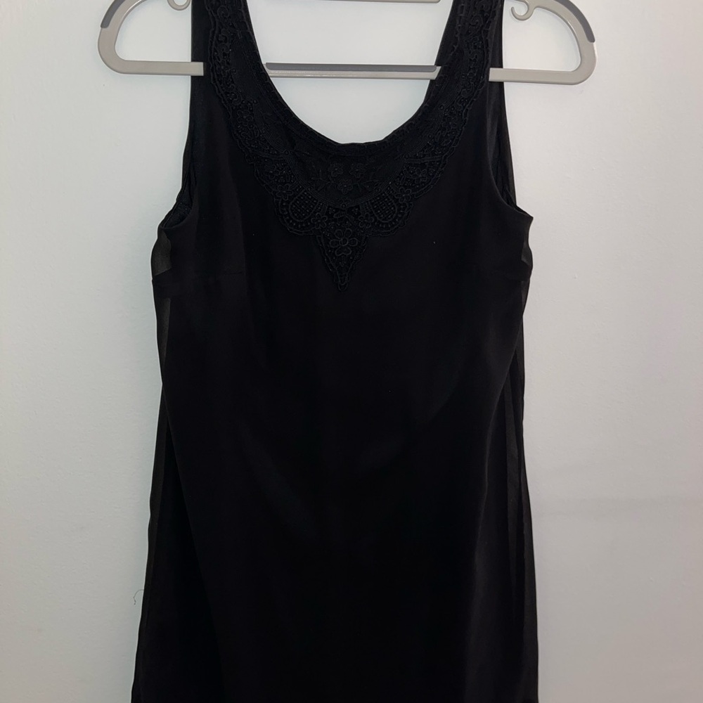 Sheer Black Lace Trim Dress